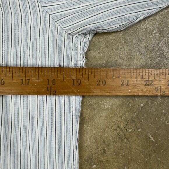 Denim & Supply Ralph Lauren Men’s Small White Blue Stripe Button Up Shirt Polo - Picture 7 of 9